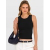 image:imageANRABESS Womens Tank TopsWool Blend Soft Summer Cropped SweatersFitted Sleeveless Business Casual Shirts for Travel WorkBlack