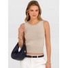 image:imageANRABESS Womens Tank TopsWool Blend Soft Summer Cropped SweatersFitted Sleeveless Business Casual Shirts for Travel WorkParchment