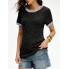image:imageANRABESS Womens Tops Summer Short Sleeve Shirts Dressy Casual Color Block Work Blouse 2026 Spring Trendy Lightweight SweaterBlack