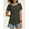 image:imageANRABESS Womens Tops Summer Short Sleeve Shirts Dressy Casual Color Block Work Blouse 2026 Spring Trendy Lightweight SweaterDeep Green