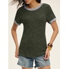 image:imageANRABESS Womens Tops Summer Short Sleeve Shirts Dressy Casual Color Block Work Blouse 2026 Spring Trendy Lightweight SweaterDeep Green