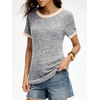 image:imageANRABESS Womens Tops Summer Short Sleeve Shirts Dressy Casual Color Block Work Blouse 2026 Spring Trendy Lightweight SweaterGrey