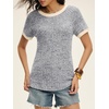 image:imageANRABESS Womens Tops Summer Short Sleeve Shirts Dressy Casual Color Block Work Blouse 2026 Spring Trendy Lightweight SweaterGrey