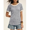 image:imageANRABESS Womens Tops Summer Short Sleeve Shirts Dressy Casual Color Block Work Blouse 2026 Spring Trendy Lightweight SweaterGrey