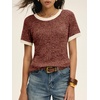 image:imageANRABESS Womens Tops Summer Short Sleeve Shirts Dressy Casual Color Block Work Blouse 2026 Spring Trendy Lightweight SweaterRust