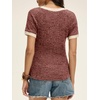image:imageANRABESS Womens Tops Summer Short Sleeve Shirts Dressy Casual Color Block Work Blouse 2026 Spring Trendy Lightweight SweaterRust