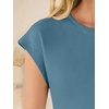 image:imageANRABESS Womens Waffle Knit Cap Sleeve T Shirts Summer Casual Tops Basic Tee Work Blouses 2026 Spring Vacation ClothesBlue