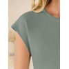 image:imageANRABESS Womens Waffle Knit Cap Sleeve T Shirts Summer Casual Tops Basic Tee Work Blouses 2026 Spring Vacation ClothesGreen