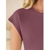 image:imageANRABESS Womens Waffle Knit Cap Sleeve T Shirts Summer Casual Tops Basic Tee Work Blouses 2026 Spring Vacation ClothesMauve