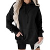 image:imageANRABESS Women Hoodies Long Sleeve Loose Fit Fleece Hooded Sweatshirts Drawstring Pullover Top With Pockets 2026 Fall OutfitsBlack