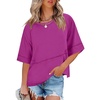 image:imageANRABESS Women TShirts 2026 Fashion Half Sleeve Loose Fit Top Trendy Cute Flowy Tee Shirts Summer Casual OutfitsPurple