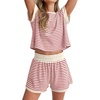 Red Beige Striped