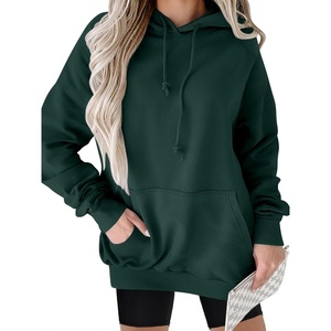 image:imageANRABESS Women Hoodies Long Sleeve Loose Fit Fleece Hooded Sweatshirts Drawstring Pullover Top With Pockets 2026 Fall OutfitsDeep Green