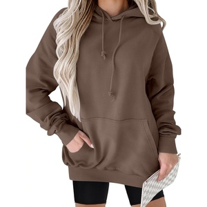 image:imageANRABESS Women Hoodies Long Sleeve Loose Fit Fleece Hooded Sweatshirts Drawstring Pullover Top With Pockets 2026 Fall OutfitsLight Brown