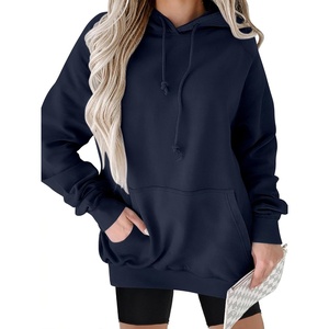 image:imageANRABESS Women Hoodies Long Sleeve Loose Fit Fleece Hooded Sweatshirts Drawstring Pullover Top With Pockets 2026 Fall OutfitsNavy Blue