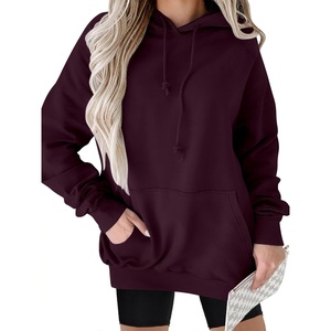 image:imageANRABESS Women Hoodies Long Sleeve Loose Fit Fleece Hooded Sweatshirts Drawstring Pullover Top With Pockets 2026 Fall OutfitsPurple