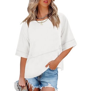 image:imageANRABESS Women TShirts 2026 Fashion Half Sleeve Loose Fit Top Trendy Cute Flowy Tee Shirts Summer Casual OutfitsWhite