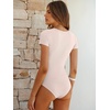 image:imageANRABESS Bodysuits for Women Short Sleeve Scoop Neck Tops 2026 Summer Slim Fit Ribbed Knit Sexy Basic Shirt Fashion OutfitsLight Beige