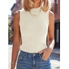image:imageANRABESS Mock Neck Tank Tops Sweaters Wool Blend Sleeveless Soft Fitted Business Casual Sweater Shirts Summer Fall ClothesCream White