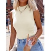 image:imageANRABESS Mock Neck Tank Tops Sweaters Wool Blend Sleeveless Soft Fitted Business Casual Sweater Shirts Summer Fall ClothesCream White