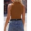 image:imageANRABESS Mock Neck Tank Tops Sweaters Wool Blend Sleeveless Soft Fitted Business Casual Sweater Shirts Summer Fall ClothesDark Caramel