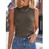 image:imageANRABESS Mock Neck Tank Tops Sweaters Wool Blend Sleeveless Soft Fitted Business Casual Sweater Shirts Summer Fall ClothesDrak Taupe