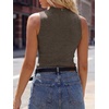 image:imageANRABESS Mock Neck Tank Tops Sweaters Wool Blend Sleeveless Soft Fitted Business Casual Sweater Shirts Summer Fall ClothesDrak Taupe