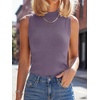 image:imageANRABESS Mock Neck Tank Tops Sweaters Wool Blend Sleeveless Soft Fitted Business Casual Sweater Shirts Summer Fall ClothesGrey Purple