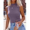 image:imageANRABESS Mock Neck Tank Tops Sweaters Wool Blend Sleeveless Soft Fitted Business Casual Sweater Shirts Summer Fall ClothesGrey Purple