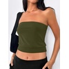 image:imageANRABESS Tube Tops for Women Bandeau Strapless Cropped Banded Hem 2026 Summer ClothesArmy Green