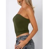 image:imageANRABESS Tube Tops for Women Bandeau Strapless Cropped Banded Hem 2026 Summer ClothesArmy Green