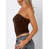 image:imageANRABESS Tube Tops for Women Bandeau Strapless Cropped Banded Hem 2026 Summer ClothesBrown