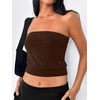 image:imageANRABESS Tube Tops for Women Bandeau Strapless Cropped Banded Hem 2026 Summer ClothesBrown