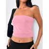 image:imageANRABESS Tube Tops for Women Bandeau Strapless Cropped Banded Hem 2026 Summer ClothesPink