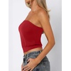 image:imageANRABESS Tube Tops for Women Bandeau Strapless Cropped Banded Hem 2026 Summer ClothesRed