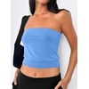 image:imageANRABESS Tube Tops for Women Bandeau Strapless Cropped Banded Hem 2026 Summer ClothesSky Blue