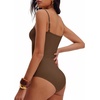 image:imageANRABESS Women Bodysuits Square Neck Spaghetti Straps Sleeveless Cami Top Summer Backless Ribbed Knit Basic Body SuitsCoffee