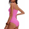 image:imageANRABESS Women Bodysuits Square Neck Spaghetti Straps Sleeveless Cami Top Summer Backless Ribbed Knit Basic Body SuitsHot Pink