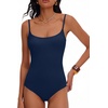 image:imageANRABESS Women Bodysuits Square Neck Spaghetti Straps Sleeveless Cami Top Summer Backless Ribbed Knit Basic Body SuitsNavy Blue
