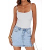 image:imageANRABESS Women Bodysuits Square Neck Spaghetti Straps Sleeveless Cami Top Summer Backless Ribbed Knit Basic Body SuitsWhite