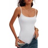 image:imageANRABESS Women Bodysuits Square Neck Spaghetti Straps Sleeveless Cami Top Summer Backless Ribbed Knit Basic Body SuitsWhite
