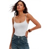 image:imageANRABESS Women Bodysuits Square Neck Spaghetti Straps Sleeveless Cami Top Summer Backless Ribbed Knit Basic Body SuitsWhite