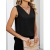 image:imageANRABESS Women Tank Tops Ruched Shoulder Dressy Blouse Business Casual Outfits Sleeveless V Neck Shirt Beach Vacation ClothesBlack
