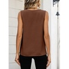 image:imageANRABESS Women Tank Tops Ruched Shoulder Dressy Blouse Business Casual Outfits Sleeveless V Neck Shirt Beach Vacation ClothesCoffee