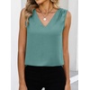 image:imageANRABESS Women Tank Tops Ruched Shoulder Dressy Blouse Business Casual Outfits Sleeveless V Neck Shirt Beach Vacation ClothesLake