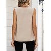 image:imageANRABESS Women Tank Tops Ruched Shoulder Dressy Blouse Business Casual Outfits Sleeveless V Neck Shirt Beach Vacation ClothesParchment
