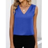 image:imageANRABESS Women Tank Tops Ruched Shoulder Dressy Blouse Business Casual Outfits Sleeveless V Neck Shirt Beach Vacation ClothesRoyal Blue