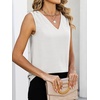 image:imageANRABESS Women Tank Tops Ruched Shoulder Dressy Blouse Business Casual Outfits Sleeveless V Neck Shirt Beach Vacation ClothesWhite