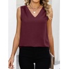 image:imageANRABESS Women Tank Tops Ruched Shoulder Dressy Blouse Business Casual Outfits Sleeveless V Neck Shirt Beach Vacation ClothesWine Red