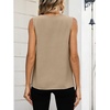 image:imageANRABESS Women Tank Tops Ruched Shoulder Dressy Blouse Business Casual Outfits Sleeveless V Neck Shirt Beach Vacation ClothesYellow Khaki
